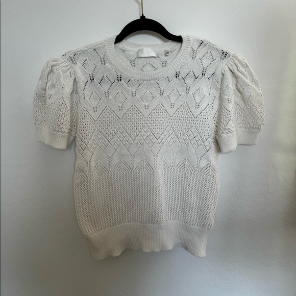 7 For all Mankind Short Sleeve Crochet Sweater - Picture 2 of 4